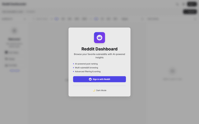 Reddit Dashboarder screenshot