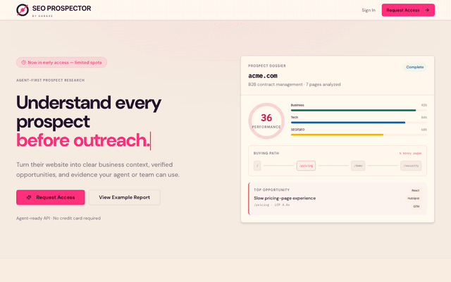 SEO Prospector screenshot